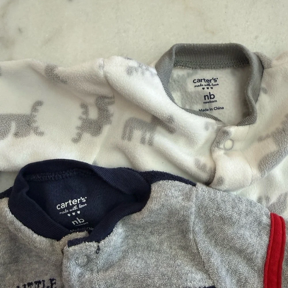 Carter's Navy and Gray Footies